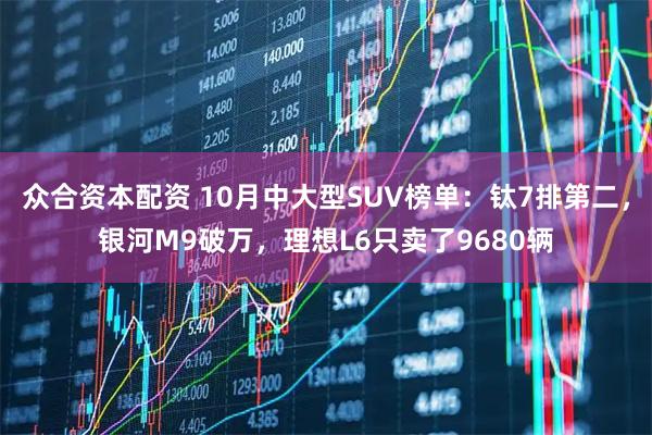 众合资本配资 10月中大型SUV榜单：钛7排第二，银河M9破万，理想L6只卖了9680辆